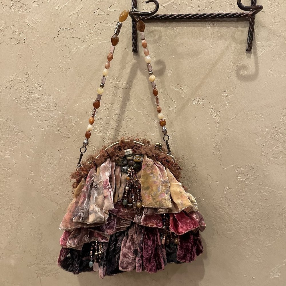 Vintage Mary Frances Beaded Ruffled Layered Handbag